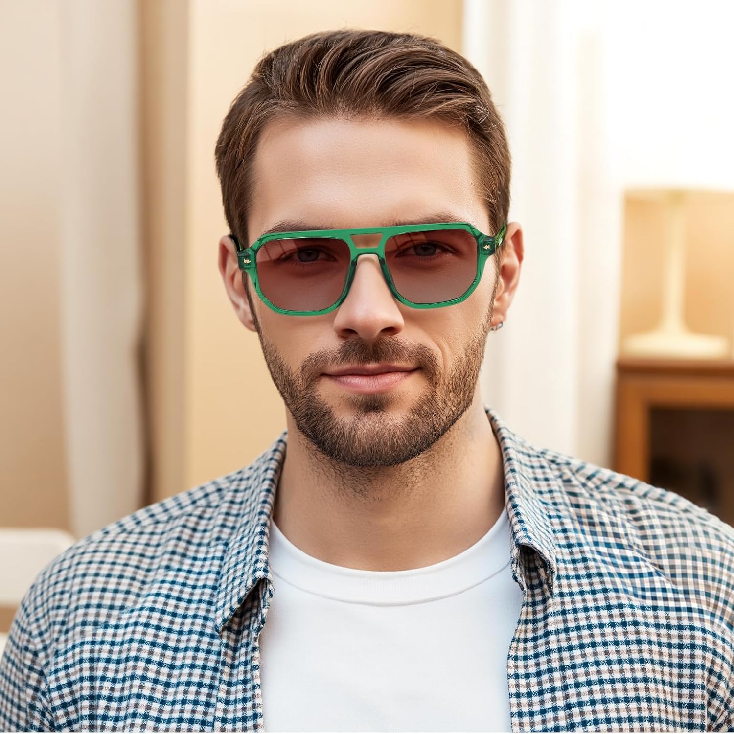 商品图片 49 | B0DSH2BVX5 | FEISEDY Polarized Aviator Sunglasses Men Women, Retro 70s Style Design - UV400 Protection, Driving & Daily Wear B0203