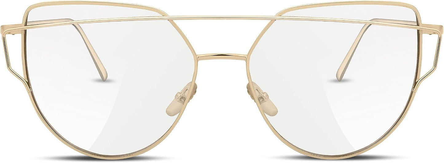 商品图片 12 | B01MEHLOJ8 | FEISEDY Cat Eye Fashion Metal Frame Mirrored Flat Lenses Women Sunglasses B2206