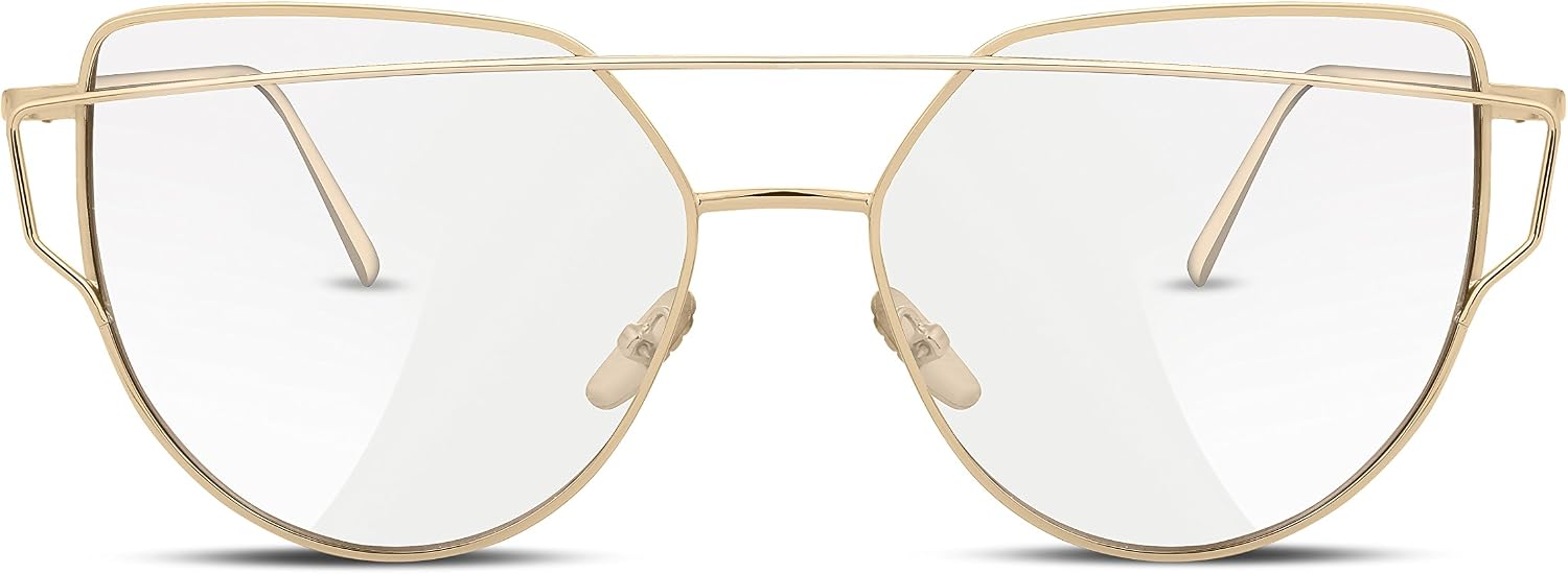 商品图片 12 | B01MEHLOJ8 | FEISEDY Cat Eye Fashion Metal Frame Mirrored Flat Lenses Women Sunglasses B2206