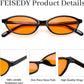 商品图片 31 | B0DMN6519L | FEISEDY Retro Oval Cat Eye Sunglasses for Women 90s Narrow Lightweight Shades Y2k Trendy Sunnies B0257
