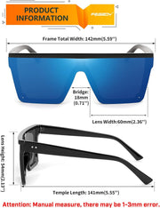 ÉÌƷͼƬ 110 | B09H6XXSDN | FEISEDY Oversized Sunglasses Mens Womens Flat Top Square Trendy Visor Shades UV400 B2470