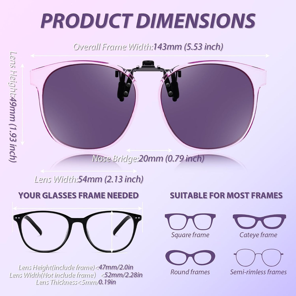 商品图片 27 | B0HDSX3PVB | FEISEDY Polarized Flip-Up Clip On Sunglasses Over Prescription B0486