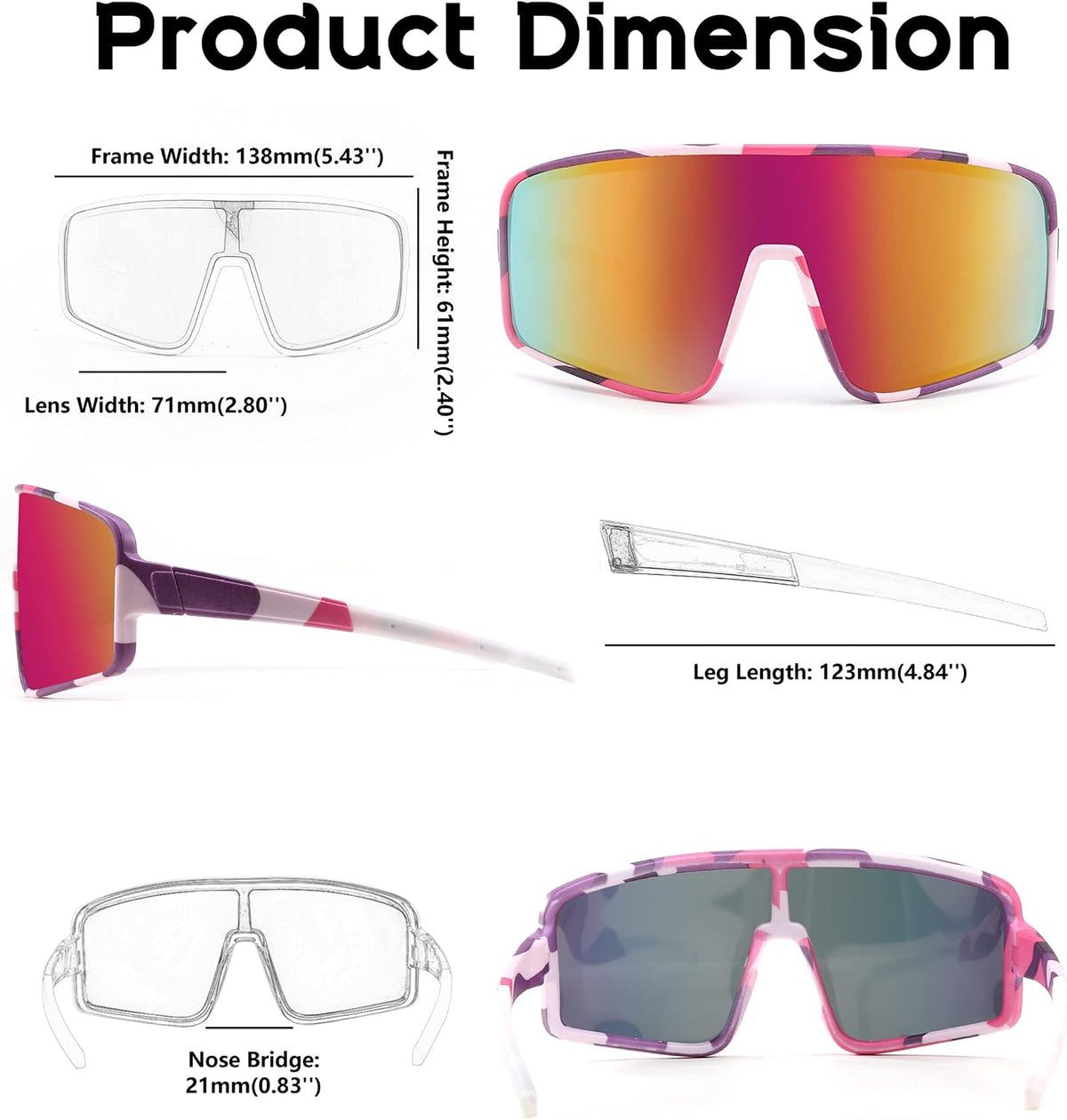 ÉÌƷͼƬ 27 | B0C785JPH3 | FEISEDY Sports Sunglasses, Polarized Oversized Shield for Women Men Youth, Baseball Cycling Running Outdoor Visor B2988