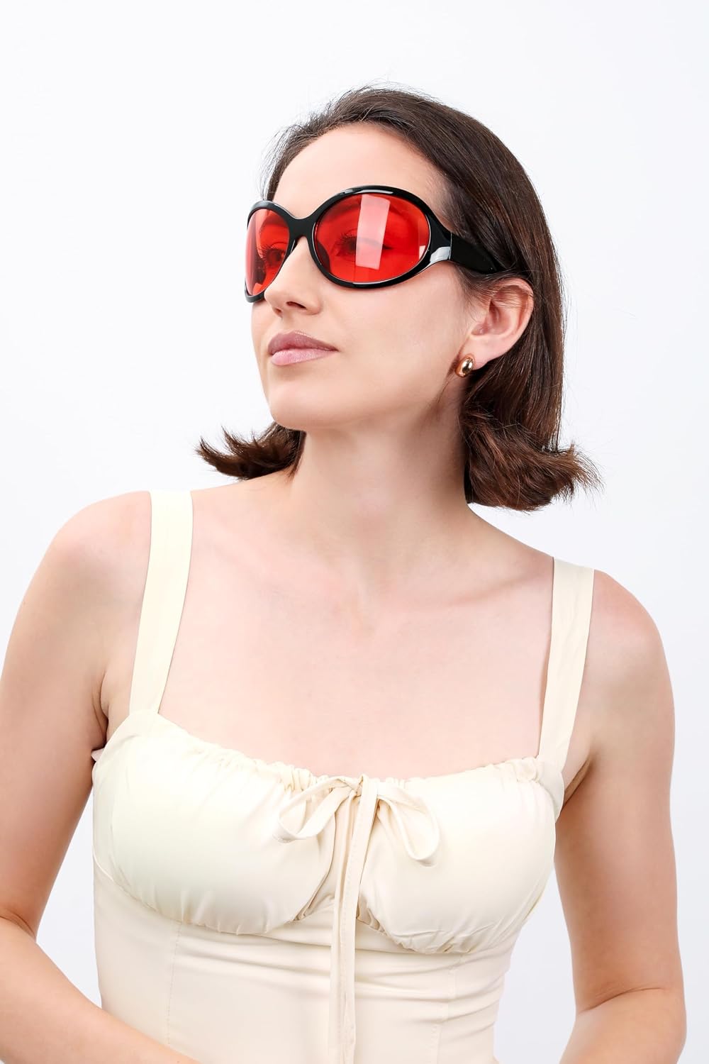 ÉÌƷͼƬ 24 | B0BYX6JXMW | FEISEDY Bug Eye Y2K Oversized Sunglasses Women Men Oval Frame B2391