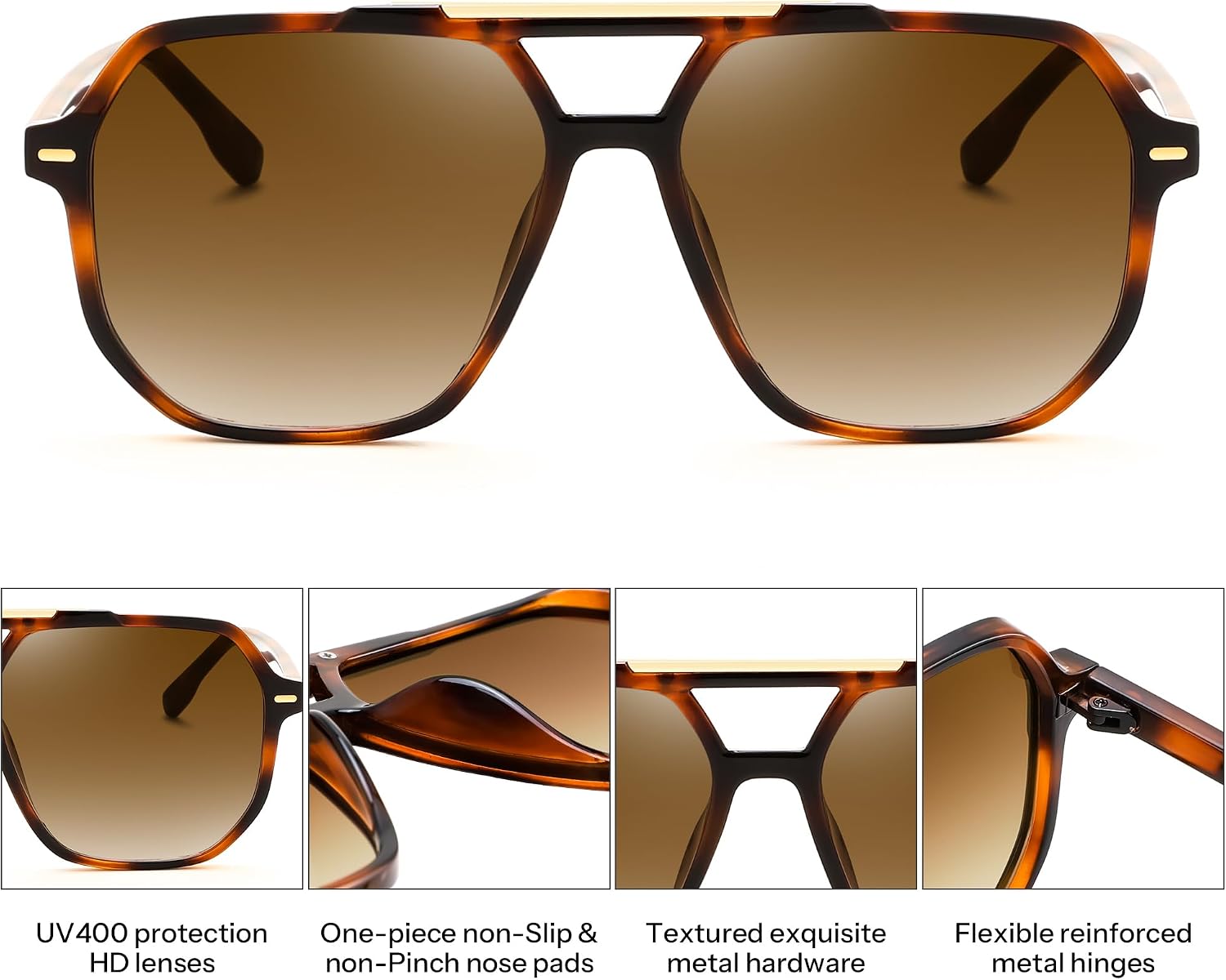 商品图片 25 | B0H71K72HH | FEISEDY Retro Aviator Sunglasses for Women Men 70s Square Sun Glasses B0281