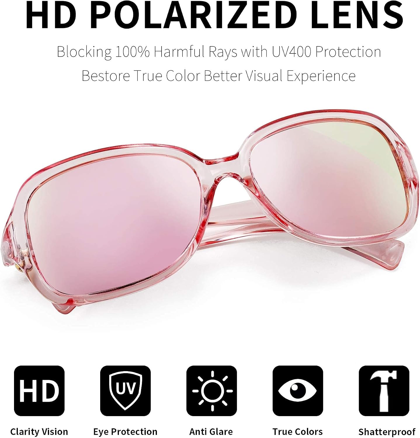 商品图片 4 | B08LPZDDKZ | FEISEDY Womens Polarized Sunglasses Square Wraparound Shades UV400 Mirrored Trendy Sun Glasses for Women B2526