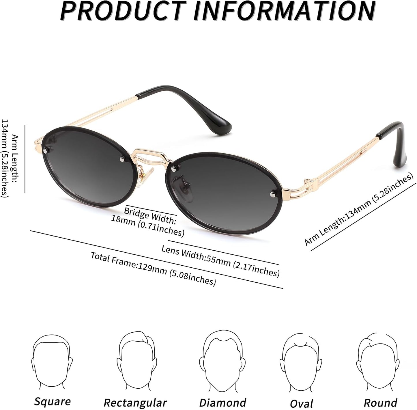 商品图片 11 | B0DGPQ2BTK | FEISEDY Retro Oval Sunglasses for Women Men Trendy Sun Glasses Classic Metal Shades UV400 Protection B0245
