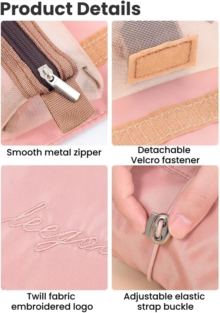 商品图片 6 | B0H2HMZ2PM | Roll Up Toiletry Bag for Travel, 4 in 1 Detachable Travel Wash Bag, Large Capacity Portable Cosmetic Organizer Makeup Bags
