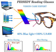 ÉÌƷͼƬ 18 | B082SVW71F | FEISEDY Retro Reading Glasses Thick Square Big Frame Blue Light Blocking Lens Anti Glare Digital Eyestrain B2534