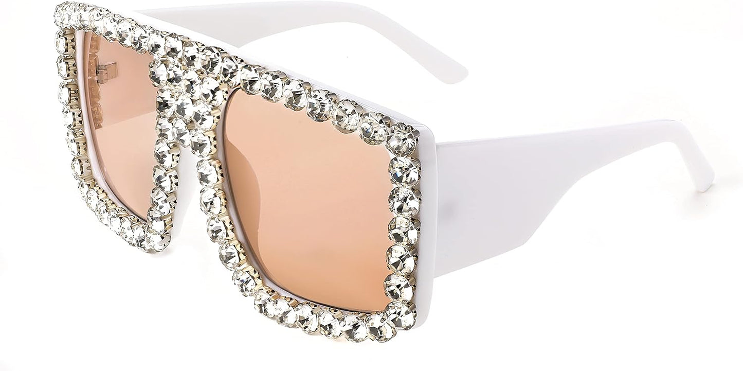 商品图片 23 | B09YHJ846J | FEISEDY Square Diamond Sunglasses for Women Retro Fashion Shiny Rhinestone Sun Glasses B2916