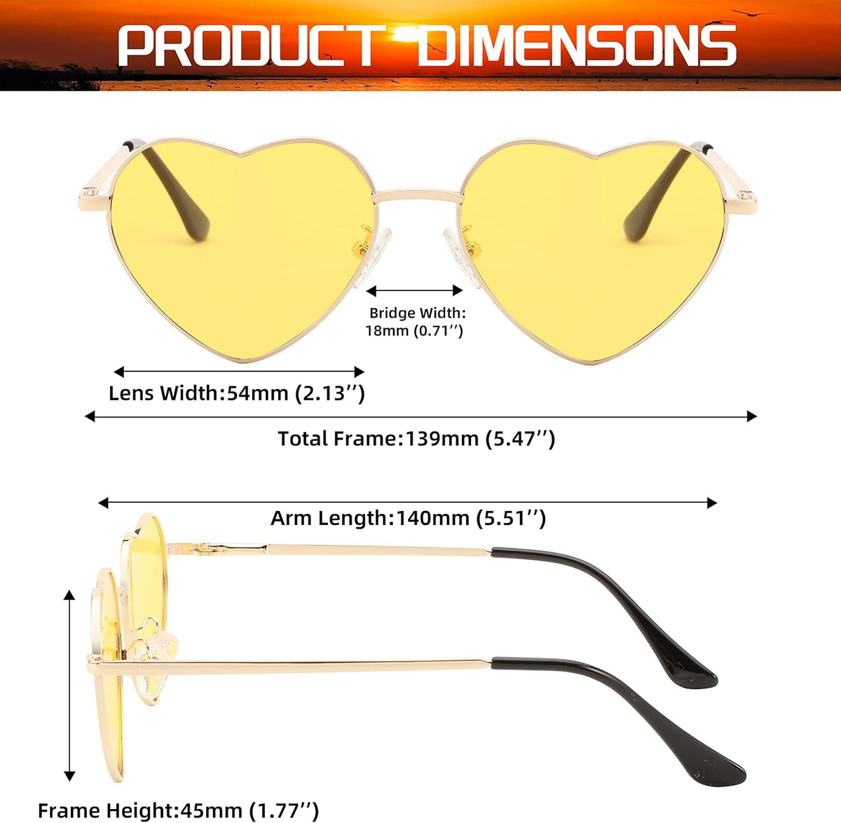 ÉÌƷͼƬ 49 | B0BP6HX1R6 | FEISEDY Polarized Heart Sunglasses Women Men Metal Frame Cute Lovely Glasses UV400 Protection B2375