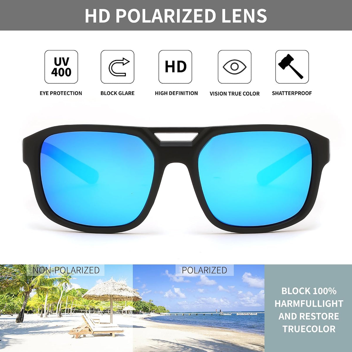 ÉÌƷͼƬ 23 | B0FV3CK7PF | FEISEDY Polarized Sunglasses Men Women Side Shield Goggles Retro Pilot Square Steampunk Fishing Sun Glasses B0348