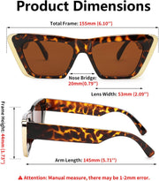 ÉÌƷͼƬ 14 | B0BFJ162P8 | FEISEDY Retro Sunglasses for Women Men Vintage Cat Eye Fashion Metal Square 70s Frame Classic UV Protection Sun Glasses B2966