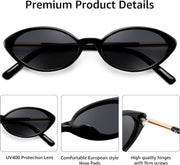 ÉÌƷͼƬ 10 | B0H2VP4ZBG | FEISEDY Oval Cat Eye Sunglasses for Women, 90s Narrow Y2K Shades B0435