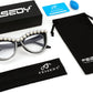商品图片 8 | B0BLH5NHK8 | FEISEDY Diamond Blue Light Blocking Glasses Cat Eye Rhinestone Women Oversized Anti Eyestrain Computer Glasses Frame B2358