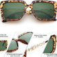 商品图片 111 | B08HVPGJW5 | FEISEDY Sunglasses Womens Trendy, Oversized Square Shades, Pearl Inlay Cat Eye Frame UV400 Protection B2625