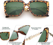 ÉÌƷͼƬ 111 | B08HVPGJW5 | FEISEDY Sunglasses Womens Trendy, Oversized Square Shades, Pearl Inlay Cat Eye Frame UV400 Protection B2625