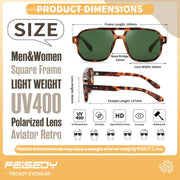 ÉÌƷͼƬ 12 | B0H79Y4V6B | FEISEDY Retro Aviator Square Polarized Sunglasses Women Men Trendy B0444