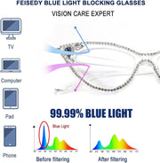 ÉÌƷͼƬ 13 | B0CQ55685Z | FEISEDY Diamond Blue Light Blocking Glasses Cat Eye Rhinestone Women Glasses Frame Anti Eyestrain Computer Eyewear B0070