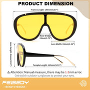 ÉÌƷͼƬ 46 | B085PPHWTZ | FEISEDY Retro Oversized Sunglasses Women Men One Piece Frame B2580