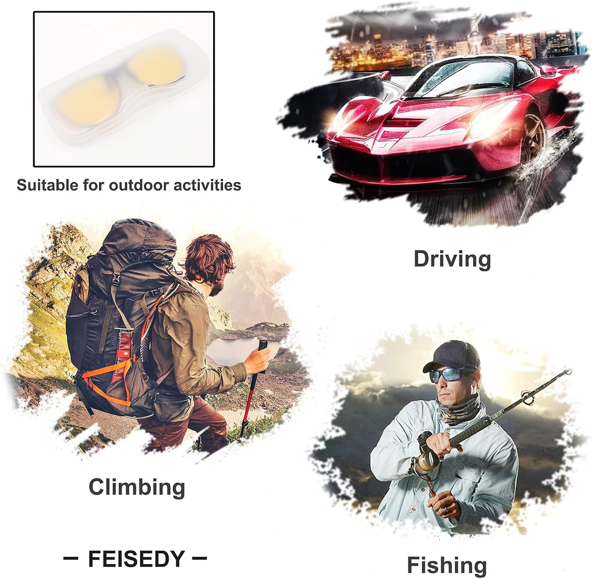 ÉÌƷͼƬ 14 | B093SYK6Y9 | FEISEDY Cat Eye Polarized Clip-On Sunglasses Men Women over Glasses Driving Outdoor B2764
