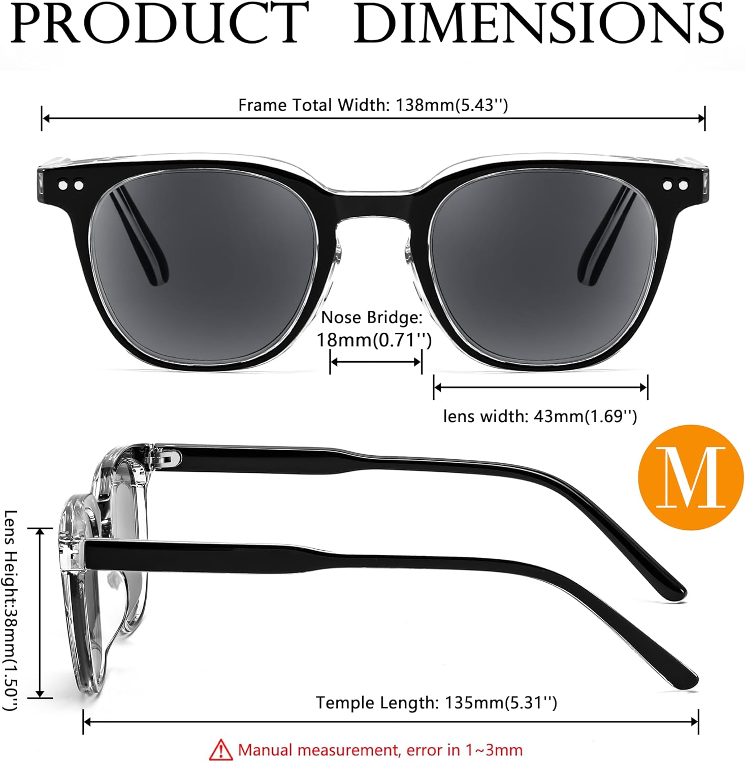 商品图片 4 | B0CSNK73XH | FEISEDY Round Reading Sunglasses for Men and Women Stylish Blue Light Blocking Readers B0113