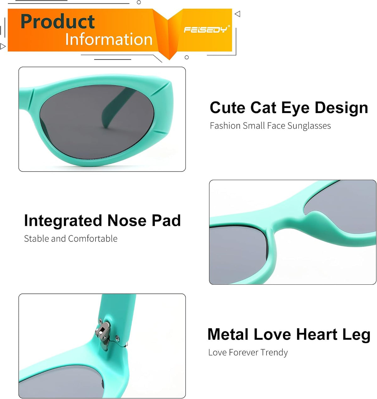 ÉÌƷͼƬ 26 | B0DHWVFXXY | FEISEDY Retro Oval Sunglasses UV400 Protection Retro Y2K Sunglasses B0234