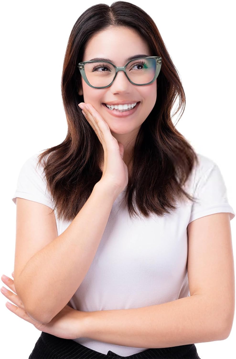 ÉÌƷͼƬ 2 | B0CTQL71PM | FEISEDY Cat Eye Blue Light Glasses for Women Anti Glare Eyestrain Computer Game Glasse B0123