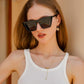 商品图片 17 | B08R8QL6DQ | FEISEDY Vintage Polarized Square Cat Eye Sunglasses Women Trendy Fashion Cateye Polarized Sunglasses B2692