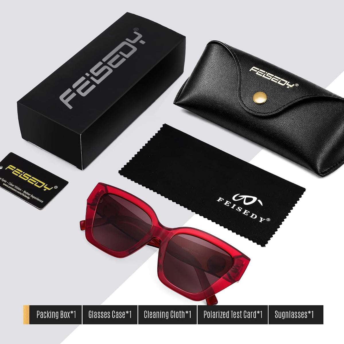 ÉÌƷͼƬ 44 | B0F8N6T6HM | FEISEDY Women's Polarized Cat Eye Sunglasses - UV400 Protection, Trendy Design for Driving & Daily Wear B0299