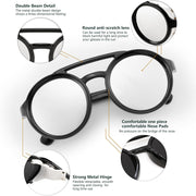 ÉÌƷͼƬ 17 | B09WN3J4YZ | FEISEDY Retro Round Steampunk Sunglasses Women Men Leatherwear B2532