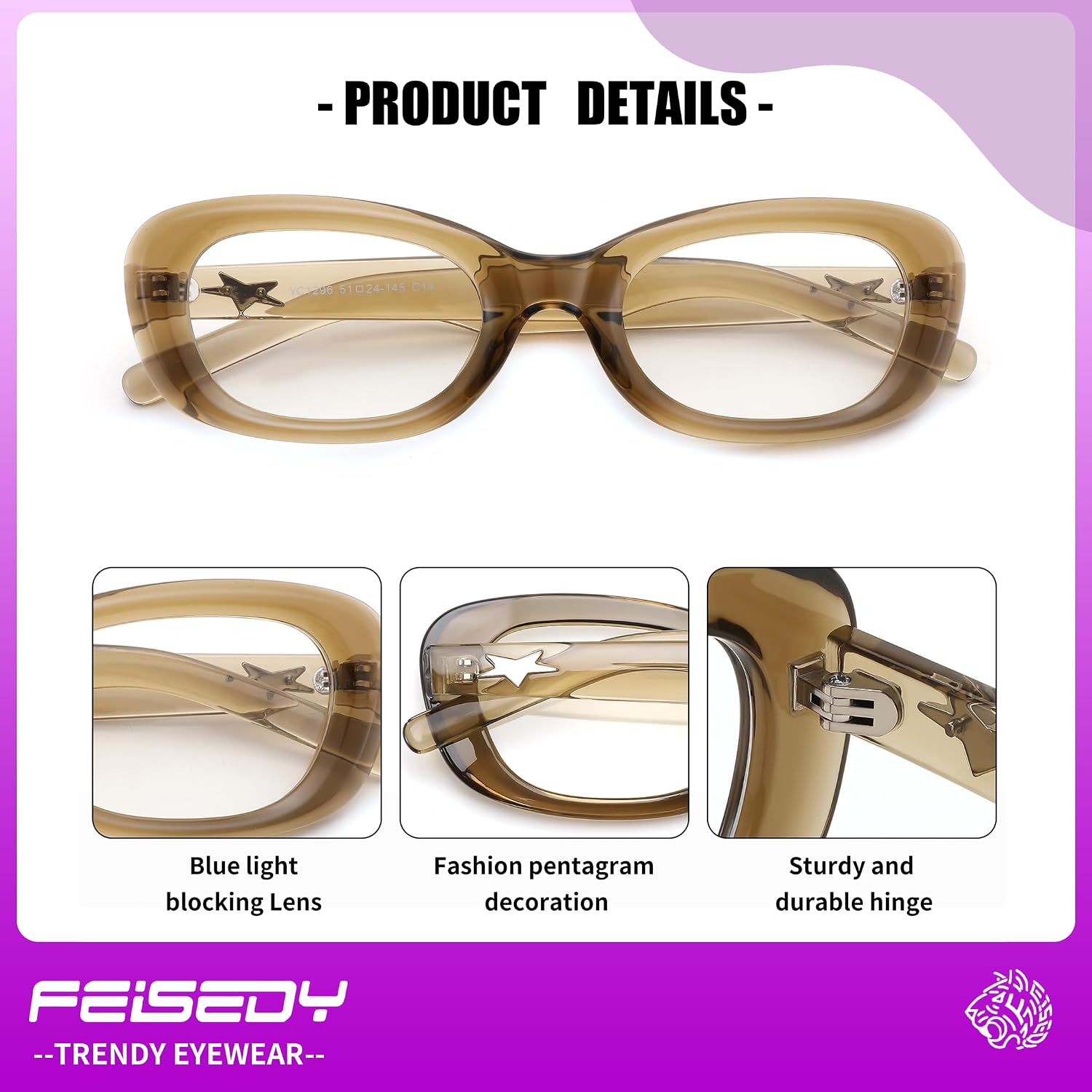 商品图片 13 | B0DD6M5F2B | FEISEDY Retro Oval Blue Light Blocking Glasses for Women Nerd Fake Glasses Y2k Small Eyewear Frame B0229