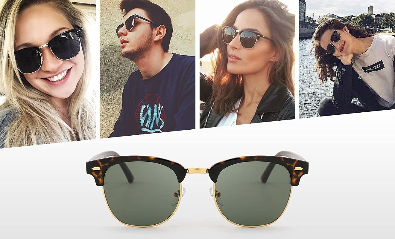 商品图片 5 | B093PN4RN2 | FEISEDY Sunglasses for Men Women Finish Semi-Rimless Frame Driving Sun glasses Mirror Lens 100% UV Blocking B2242 (3 Pack)