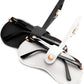 Black+White | B0FMXVXWPS | FEISEDY Sunglass Case, 2Pcs Soft Leather Eyeglass Cases for Women | Slim Portable Glasses Holder, with Button-Closure Wrist Strap for Travel & Outdoor B0308