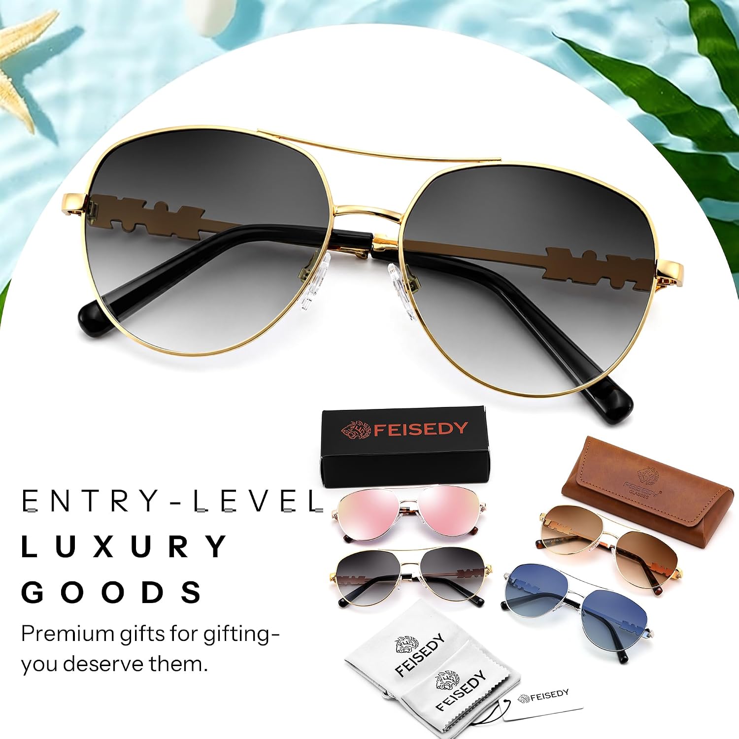 商品图片 20 | B0H4QPVJY6 | FEISEDY Retro Aviator Sunglasses for Women Men UV400 Shades B0409