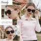商品图片 2 | B0BJ71VZCB | FEISEDY Women's Fashion Sunglasses, Oversized Square Frame with Pearl Sparkling, Polarized UV Protection B2821