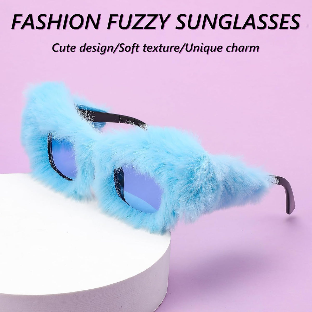 ÉÌƷͼƬ 111 | B09PN9V5N6 | FEISEDY Sunglasses Women Plush Fuzzy Soft Velvet Party Masquerade B2877