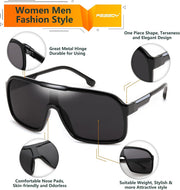 ÉÌƷͼƬ 49 | B0CWTZ9491 | FEISEDY Fashion Polarized Sunglasses Oversized One Piece Reflective Lens Sports Sun Glasses B0122