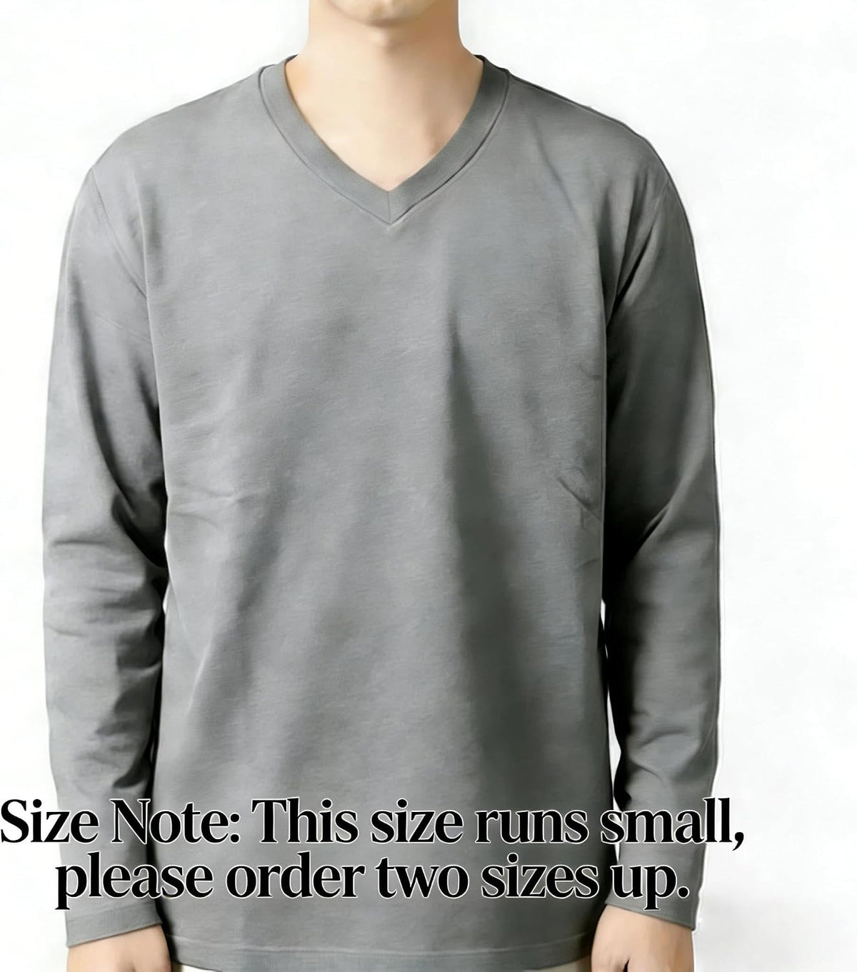 商品图片 2 | B0H1B9JD8K | Mens Long Sleeve Tee Shirts, Soft Cotton V-Neck T-Shirt for Men, Thin Casual Long Sleeve Shirts for Men, Black/White/Gray
