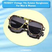ÉÌƷͼƬ 43 | B0CDGNN3ZN | FEISEDY Vintage 70s Aviator Sunglasses Men Women Classic Retro Trendy Large Frame UV400 Sun Glasses B0030