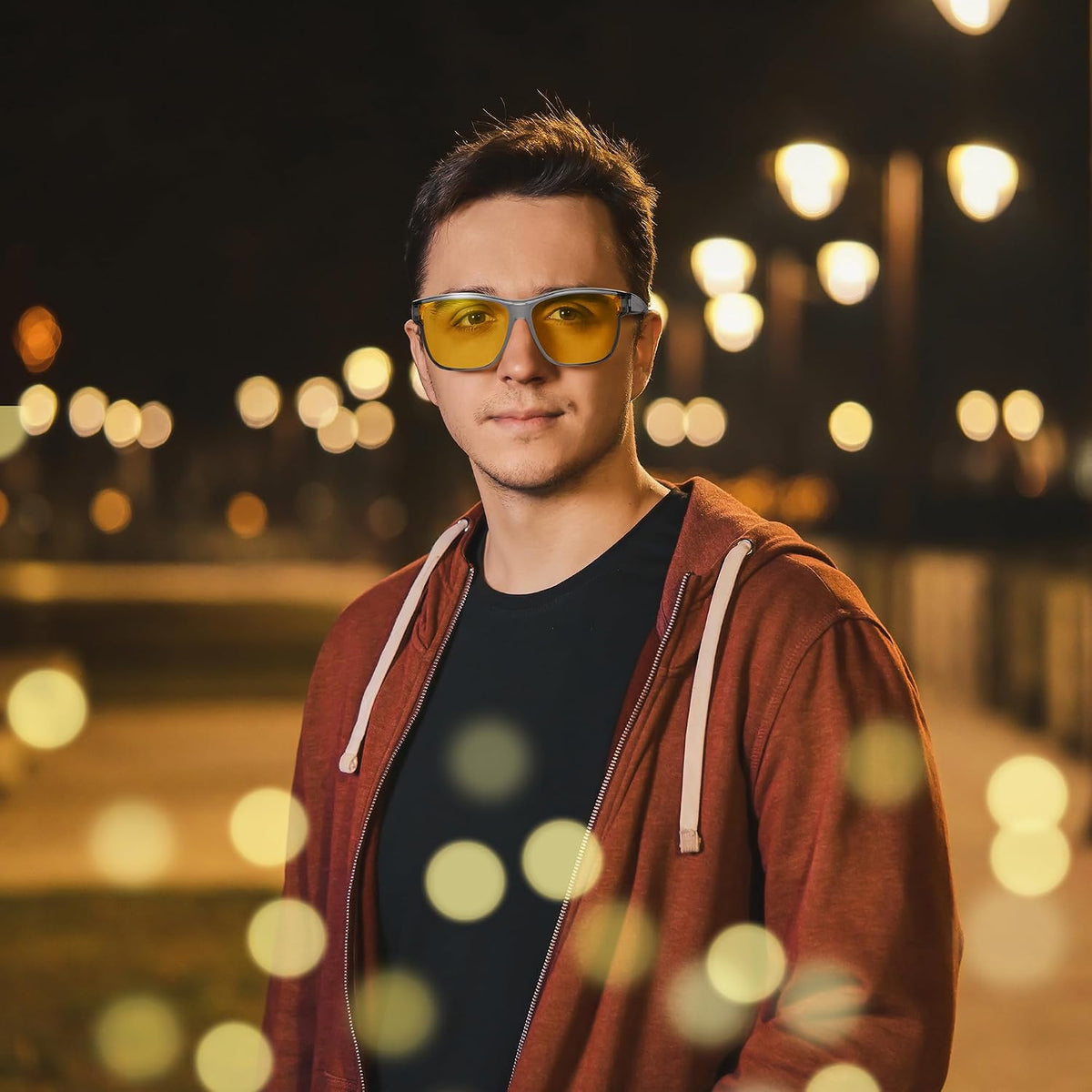 ÉÌƷͼƬ 22 | B0DJS7NVNT | FEISEDY Night Vision Driving Glasses Anti Glare Fit Over Glasses for Men Women Polarized Nighttime B0250