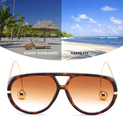 ÉÌƷͼƬ 12 | B0F8N8W8JM | FEISEDY Oversized Aviator Sunglasses With Earring Design for Women Large Big Frame Luxury Designer Shades for Ladies B0296
