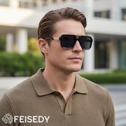 ÉÌƷͼƬ 10 | B0GLG5HZ1L | FEISEDY Retro Square Aviator Sunglasses for Men Women B0390