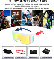 ÉÌƷͼƬ 23 | B096SD9GGG | FEISEDY Oversized Mirror Shield Sport 80s Sunglasses Ski Goggles Flat Top One Piece Futuristic Visor Women Men B2522