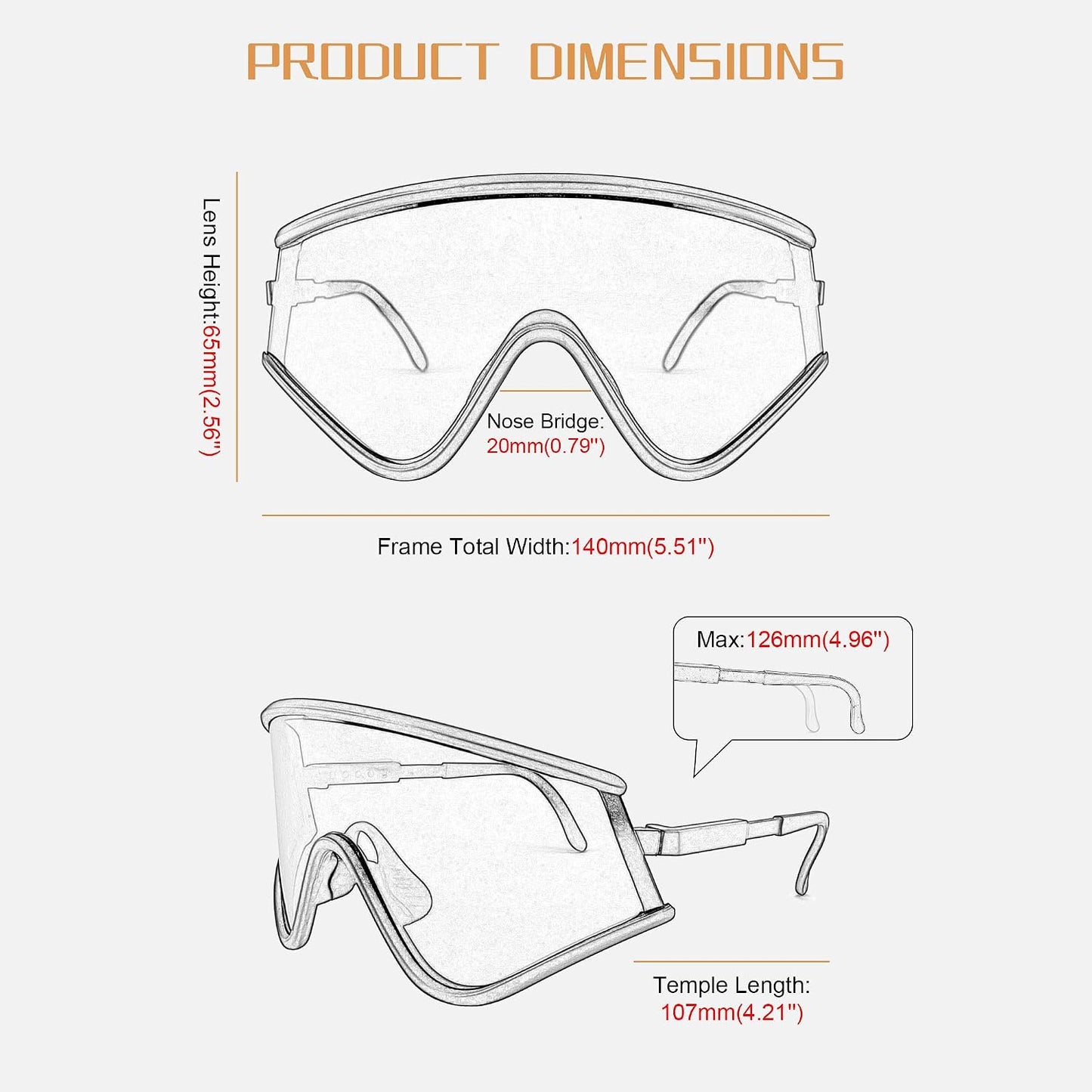 商品图片 4 | B08R57WJV4 | FEISEDY Shield Wraparound Sports Sunglasses for Men Women Outdoor Windproof One Piece Cycling B9023