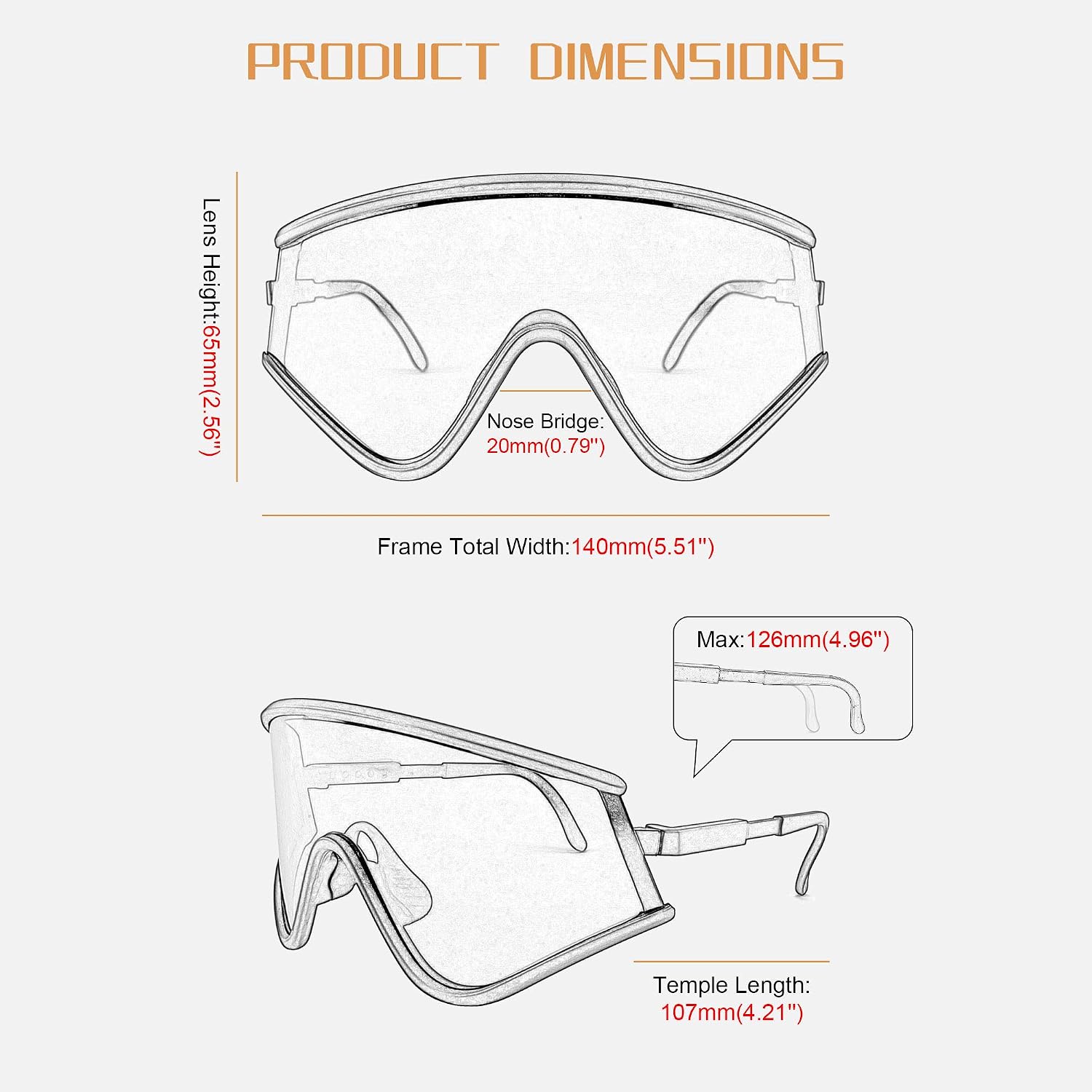 商品图片 4 | B08R57WJV4 | FEISEDY Shield Wraparound Sports Sunglasses for Men Women Outdoor Windproof One Piece Cycling B9023
