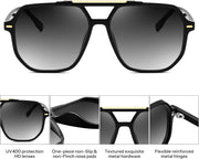 ÉÌƷͼƬ 5 | B0H71K72HH | FEISEDY Retro Aviator Sunglasses for Women Men 70s Square Sun Glasses B0281