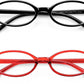 Black and Red / 47 Millimeters | B0F4CDYW76 | FEISEDY Y2K Retro Oval Nerd Blue Light Glasses for Women B0258