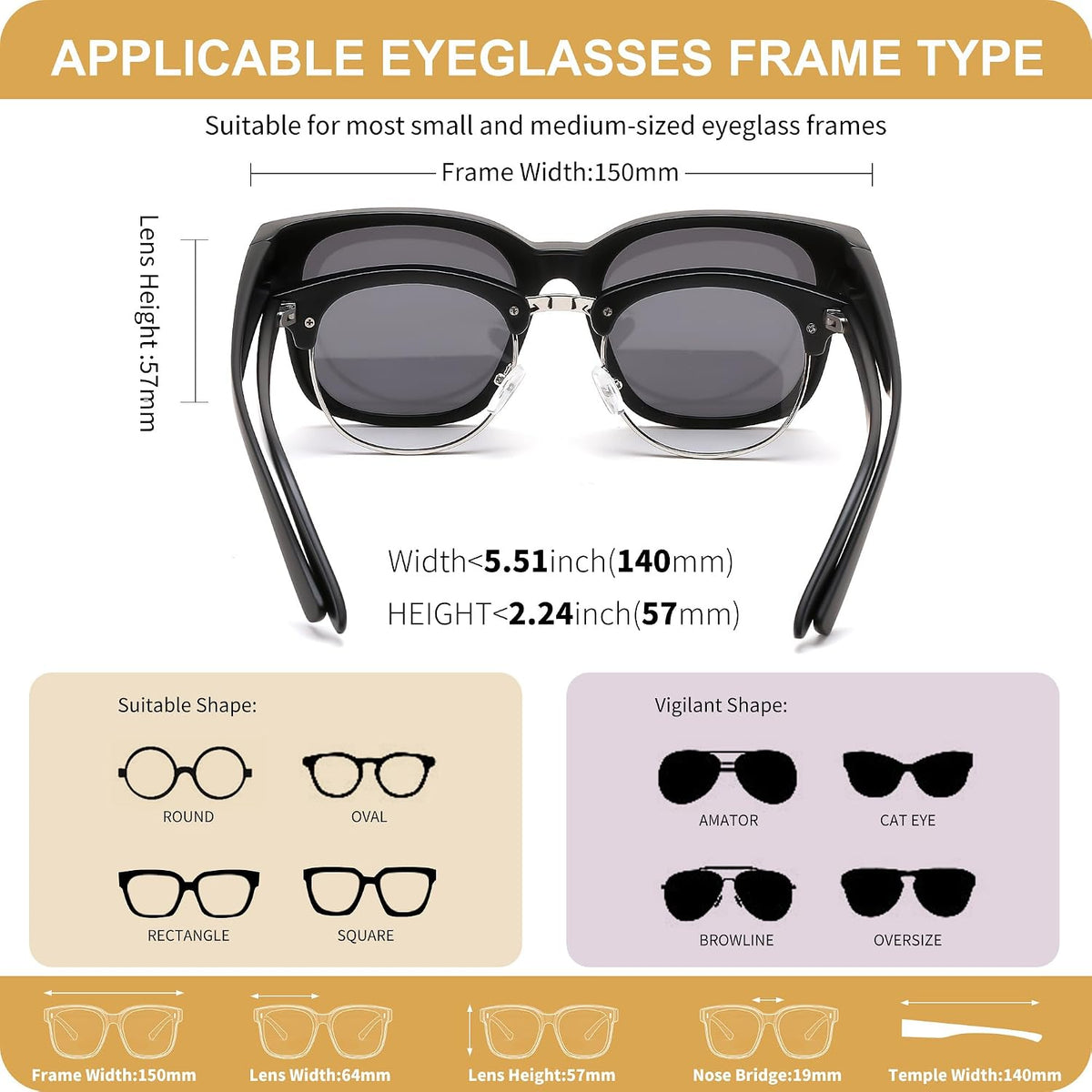 ÉÌƷͼƬ 53 | B0DS5D4WB4 | FEISEDY Sunglasses That Fit Over Glasses for Women Men UV400 B0269