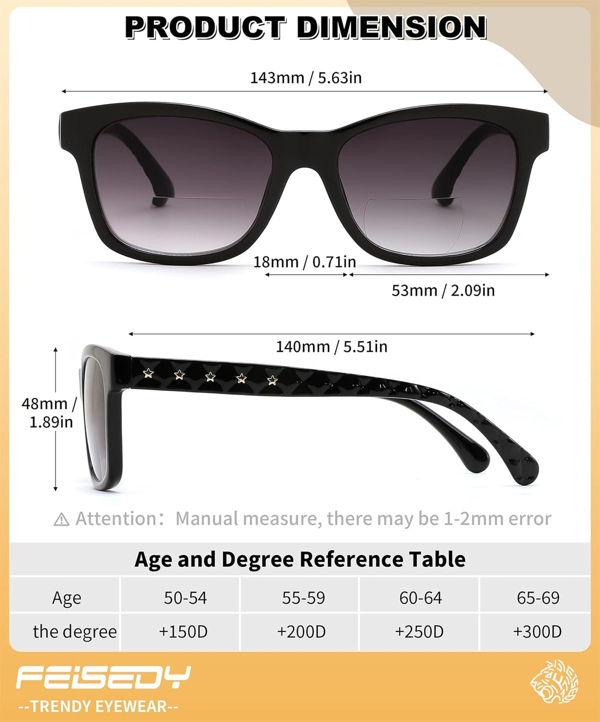 ÉÌƷͼƬ 5 | B0GT8FYMN9 | FEISEDY Bifocal Reading Sunglasses for Women, Trendy Sunglasse Readers, Outdoor Reader Sun Glasses, UV400 Protection B0354
